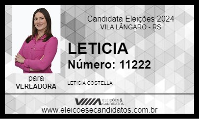 Candidato LETICIA 2024 - VILA LÂNGARO - Eleições