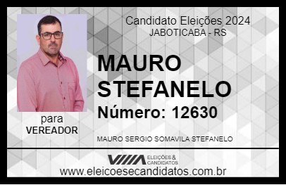 Candidato MAURO STEFANELO 2024 - JABOTICABA - Eleições