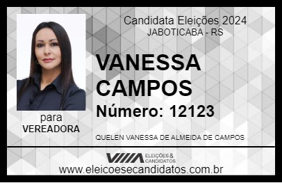 Candidato VANESSA CAMPOS 2024 - JABOTICABA - Eleições