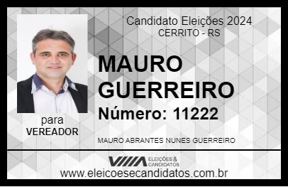 Candidato MAURO GUERREIRO 2024 - CERRITO - Eleições