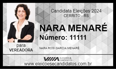 Candidato NARA MENARÉ 2024 - CERRITO - Eleições