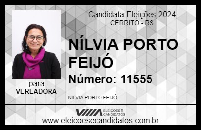 Candidato NÍLVIA PORTO FEIJÓ 2024 - CERRITO - Eleições