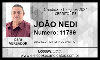 Candidato JOÃO NEDI 2024 - CERRITO - Eleições