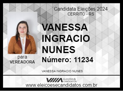 Candidato VANESSA INGRACIO NUNES  2024 - CERRITO - Eleições