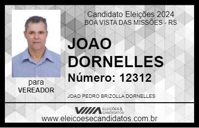 Candidato JOAO DORNELLES 2024 - BOA VISTA DAS MISSÕES - Eleições