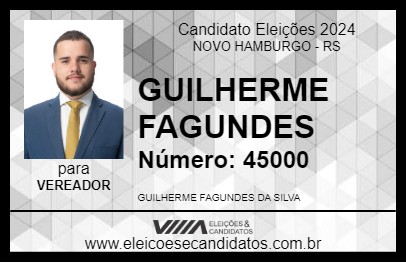 Candidato GUILHERME FAGUNDES 2024 - NOVO HAMBURGO - Eleições