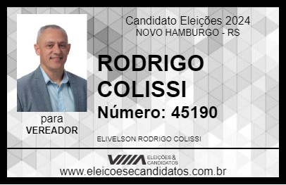 Candidato RODRIGO COLISSI 2024 - NOVO HAMBURGO - Eleições