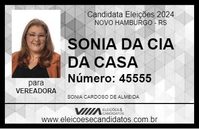 Candidato SONIA DA CIA DA CASA 2024 - NOVO HAMBURGO - Eleições