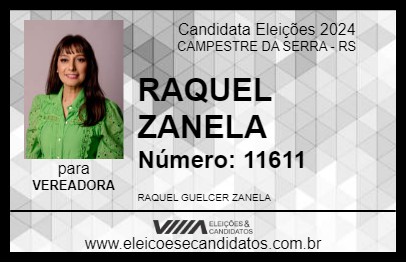 Candidato RAQUEL ZANELA 2024 - CAMPESTRE DA SERRA - Eleições