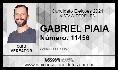 Candidato GABRIEL PIAIA 2024 - VISTA ALEGRE - Eleições