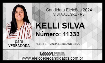 Candidato KELLI SILVA 2024 - VISTA ALEGRE - Eleições