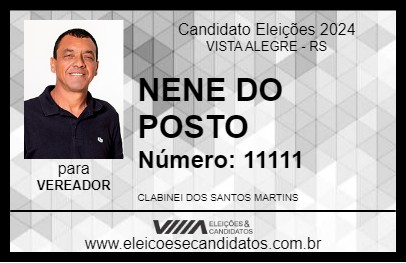 Candidato NENE DO POSTO 2024 - VISTA ALEGRE - Eleições