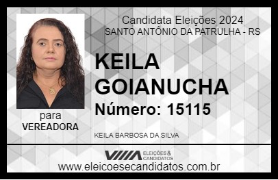 Candidato KEILA GOIANUCHA 2024 - SANTO ANTÔNIO DA PATRULHA - Eleições