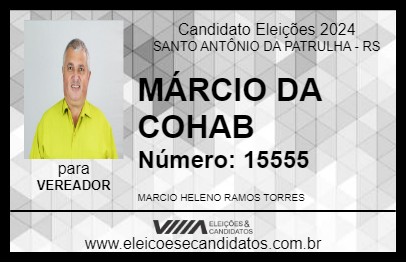 Candidato MÁRCIO DA COHAB 2024 - SANTO ANTÔNIO DA PATRULHA - Eleições