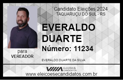 Candidato EVERALDO DUARTE 2024 - TAQUARUÇU DO SUL - Eleições