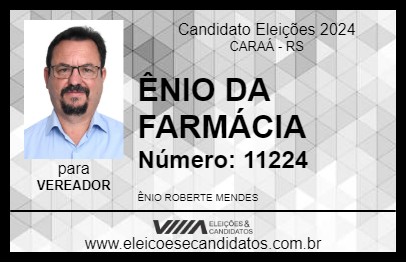 Candidato ÊNIO DA FARMÁCIA  2024 - CARAÁ - Eleições