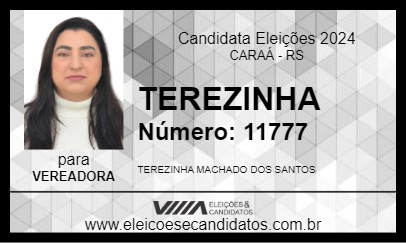 Candidato TEREZINHA 2024 - CARAÁ - Eleições