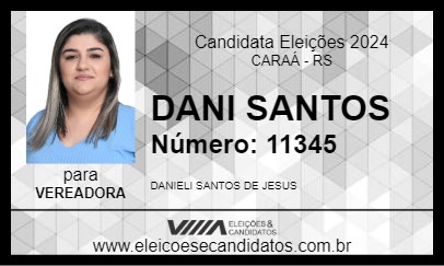 Candidato DANI SANTOS  2024 - CARAÁ - Eleições