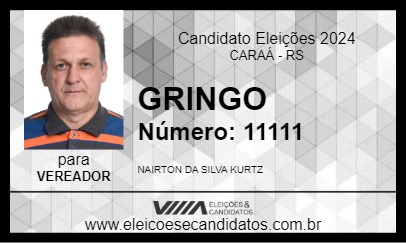 Candidato GRINGO 2024 - CARAÁ - Eleições