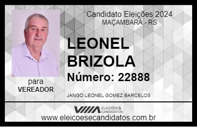 Candidato LEONEL BARCELOS 2024 - MAÇAMBARÁ - Eleições