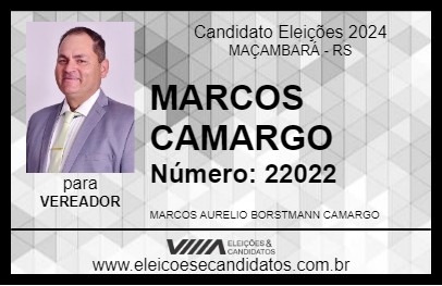 Candidato MARCOS CAMARGO 2024 - MAÇAMBARÁ - Eleições