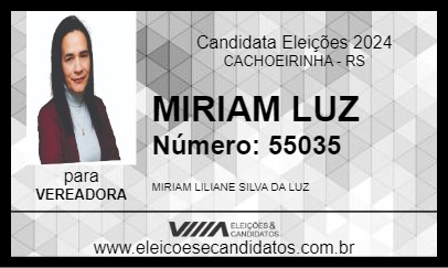 Candidato MIRIAM LUZ 2024 - CACHOEIRINHA - Eleições