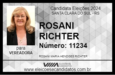 Candidato ROSANI RICHTER 2024 - SANTA CLARA DO SUL - Eleições