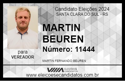 Candidato MARTIN BEUREN 2024 - SANTA CLARA DO SUL - Eleições