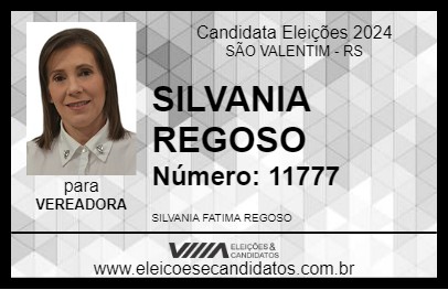 Candidato SILVANIA REGOSO 2024 - SÃO VALENTIM - Eleições