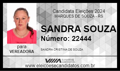 Candidato SANDRA SOUZA 2024 - MARQUES DE SOUZA - Eleições