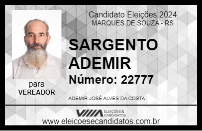 Candidato SARGENTO ADEMIR 2024 - MARQUES DE SOUZA - Eleições