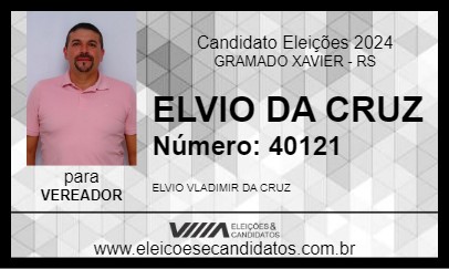 Candidato ELVIO DA CRUZ 2024 - GRAMADO XAVIER - Eleições