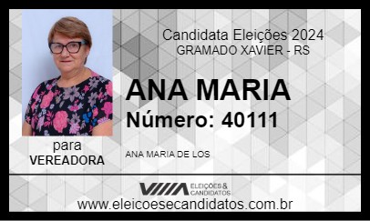 Candidato ANA MARIA 2024 - GRAMADO XAVIER - Eleições