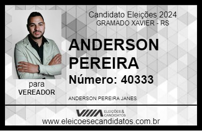 Candidato ANDERSON PEREIRA 2024 - GRAMADO XAVIER - Eleições