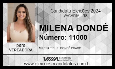 Candidato MILENA DONDÉ 2024 - VACARIA - Eleições