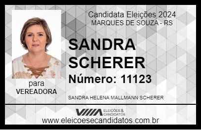 Candidato SANDRA SCHERER 2024 - MARQUES DE SOUZA - Eleições