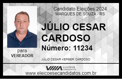 Candidato JÚLIO CESAR CARDOSO 2024 - MARQUES DE SOUZA - Eleições