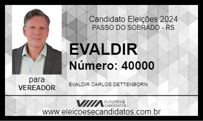 Candidato EVALDIR 2024 - PASSO DO SOBRADO - Eleições