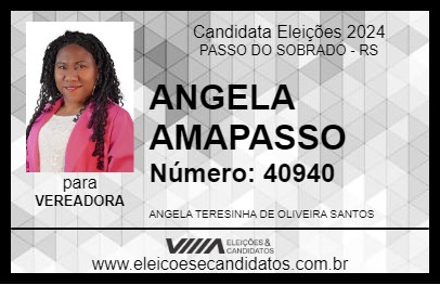 Candidato ANGELA AMAPASSO 2024 - PASSO DO SOBRADO - Eleições