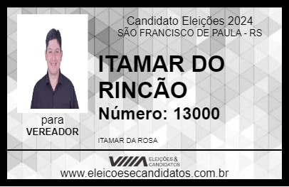 Candidato ITAMAR DO RINCÃO 2024 - SÃO FRANCISCO DE PAULA - Eleições