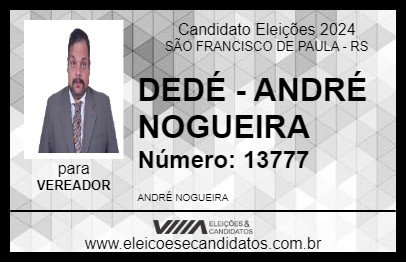 Candidato DEDÉ - ANDRÉ NOGUEIRA 2024 - SÃO FRANCISCO DE PAULA - Eleições