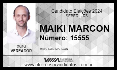 Candidato MAIKI MARCON 2024 - SEBERI - Eleições