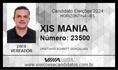 Candidato XIS MANIA 2024 - HORIZONTINA - Eleições