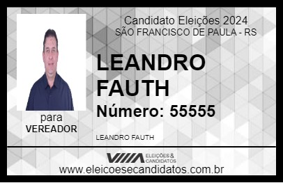 Candidato LEANDRO FAUTH 2024 - SÃO FRANCISCO DE PAULA - Eleições