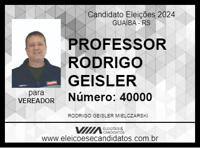 Candidato PROFESSOR RODRIGO GEISLER 2024 - GUAÍBA - Eleições