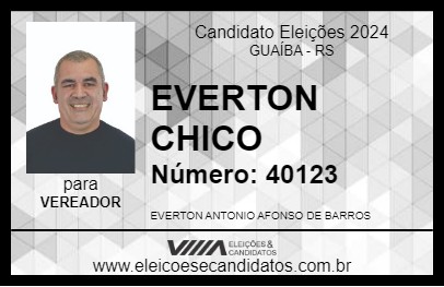 Candidato EVERTON CHICO 2024 - GUAÍBA - Eleições