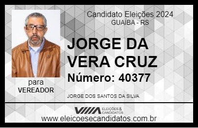 Candidato JORGE DA VERA CRUZ 2024 - GUAÍBA - Eleições