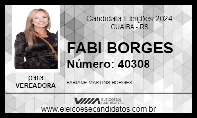 Candidato FABI BORGES  2024 - GUAÍBA - Eleições