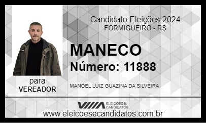 Candidato MANECO 2024 - FORMIGUEIRO - Eleições