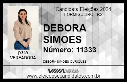 Candidato DEBORA SIMOES 2024 - FORMIGUEIRO - Eleições